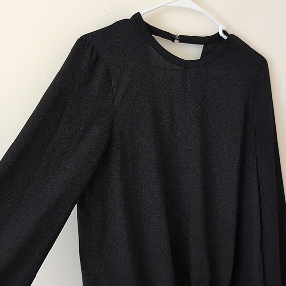 Madewell Womens Medium Long Sleeve Blouse Black Classic Office Contemporary - Picture 5 of 8
